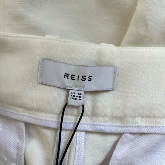 NWT REISS | Tailored Modern Lyla Twill Cotton Blend Shorts in White | Size US 8 - Picture 7 of 12